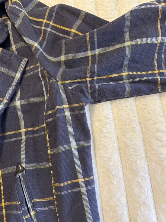 Vintage Aeropostale Double-Breasted Plaid Women's Peacoat Jacket - Navy & Yellow - Picture 11 of 14